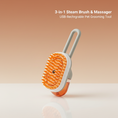 SnuggleBrush™ PetSpa – 3-in-1 Steam Grooming Brush